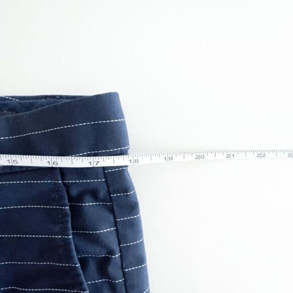 Banana Republic Womens Classic Ryan Tailored Pants Stripes Navy Blue Sz 12 - Picture 6 of 9